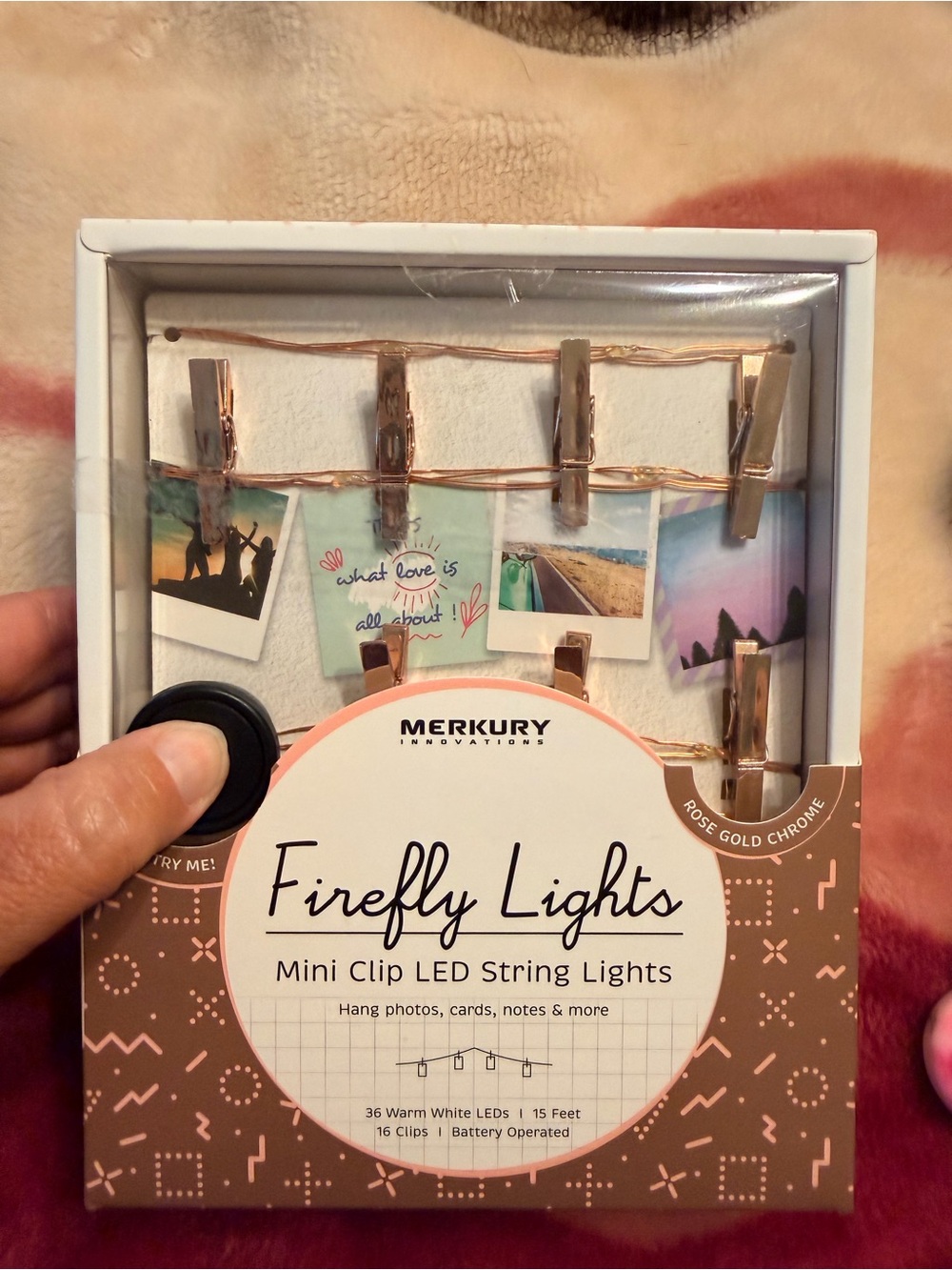 Merkury Firefly Lights Mini Clip LED String Lights - Rose Gold Chrome
